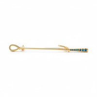 Sterling Silver Equestrian Pin with Blue Lab Diamonds