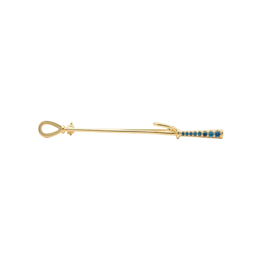 Sterling Silver Equestrian Pin with Blue Lab Diamonds