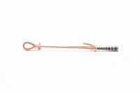 Sterling Silver Equestrian Pin with Blue Lab Diamonds