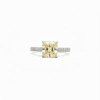 Fancy Yellow Cushion Cut Lab Diamond Ring