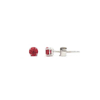 9ct Yellow Gold Lab-Grown Ruby Stud Earrings - 4mm