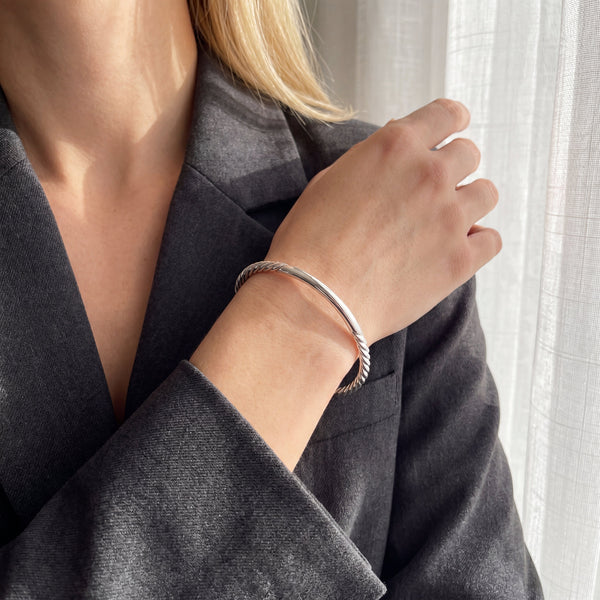Sterling Silver Twist Bangle
