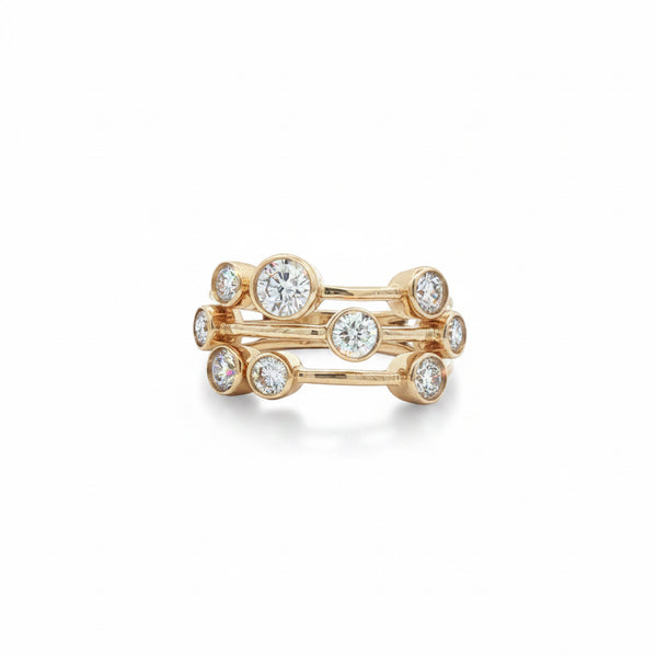 9ct Yellow Gold Lab Diamond Bubble Ring
