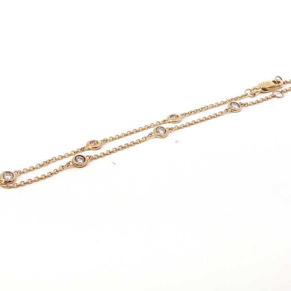 9ct Yellow Gold Diamond by the Yard Bracelet