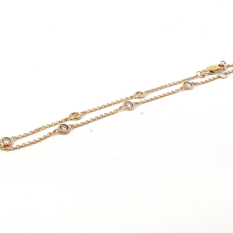 9ct Yellow Gold Diamond by the Yard Bracelet