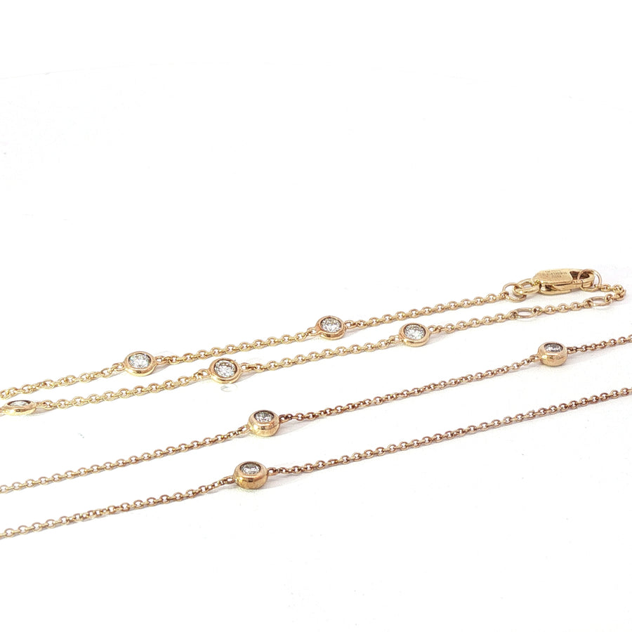 9ct Yellow Gold Diamond by the Yard Necklace