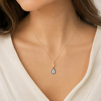9ct Yellow Gold Pear Shape Lab-Grown Diamond Drop Pendant