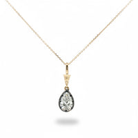 9ct Yellow Gold Pear Shape Lab-Grown Diamond Drop Pendant