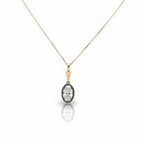 9ct Yellow Gold Oval Lab-Grown Diamond Drop Pendant