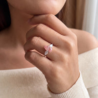 Platinum 2.04ct Fancy Vivid Pink Lab-Grown Diamond Three Stone Ring