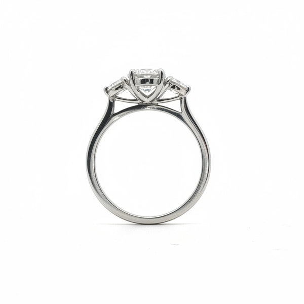 Platinum 1.35ct Three Stone Diamond Ring – 1.03ct D IF IGI Certified Centre