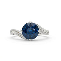 Platinum Sapphire & Diamond Twist Ring