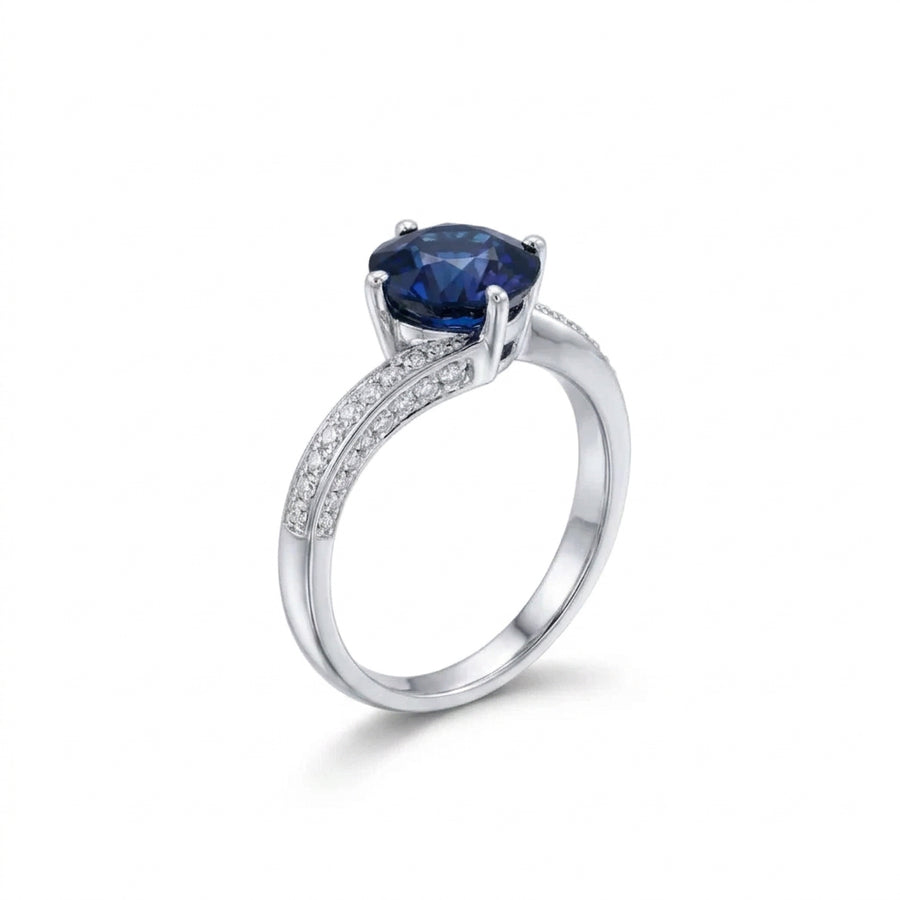 Platinum Sapphire & Diamond Twist Ring