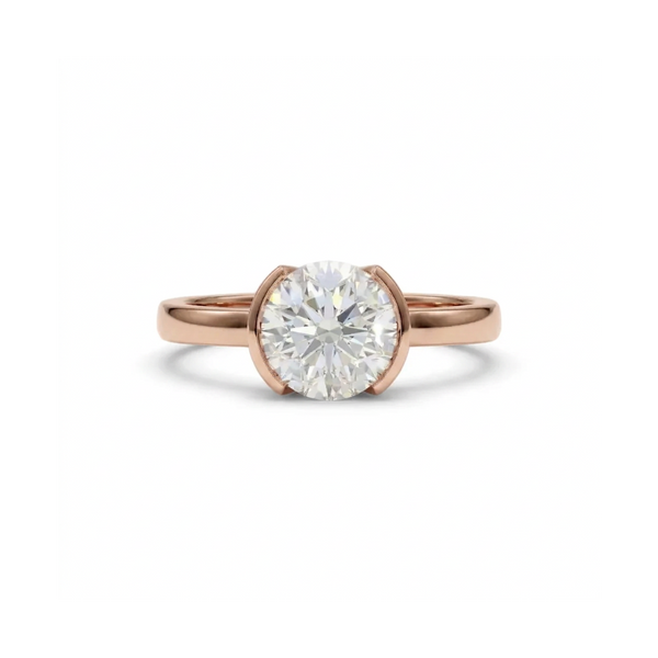 Rose Gold Aurora Lab Grown Solitaire Ring