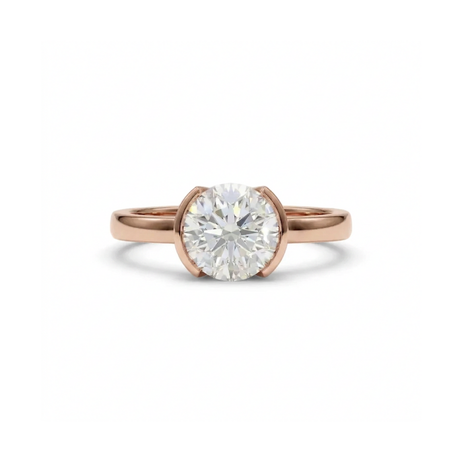 Rose Gold Aurora Lab Grown Solitaire Ring