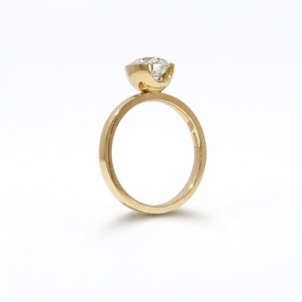 Yellow Gold Aurora Lab Grown Diamond Solitaire Ring