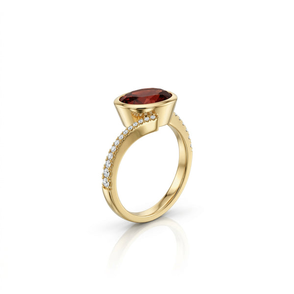 18ct Rose Gold Autumn Tourmaline & Diamond Ring