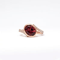 18ct Rose Gold Autumn Tourmaline & Diamond Ring