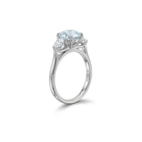 Platinum Fancy Blue Diamond Trilogy Ring – 1.73ct
