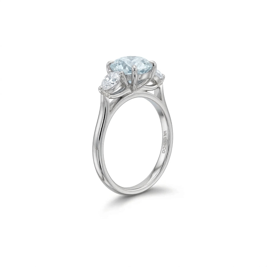 Platinum Fancy Blue Diamond Trilogy Ring – 1.73ct