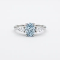 Platinum Fancy Blue Diamond Trilogy Ring – 1.73ct