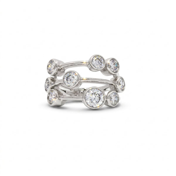 9ct White Gold Laboratory Grown Diamond Multi-Stone Ring – 2.26ct