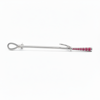 Sterling Silver Equestrian Pin with Pink Lab Diamonds