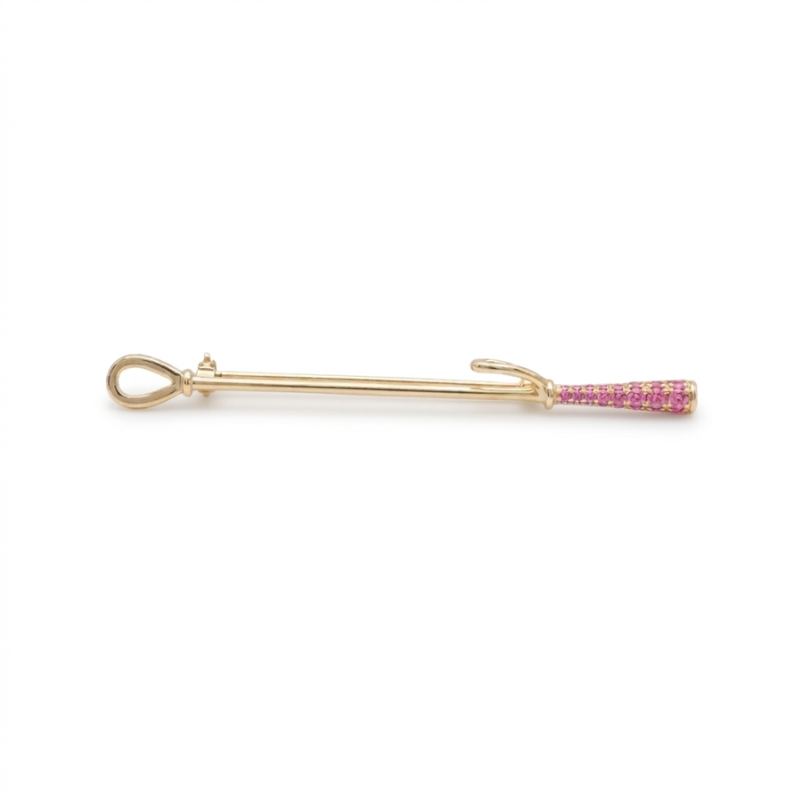 Sterling Silver Equestrian Pin with Pink Lab Diamonds
