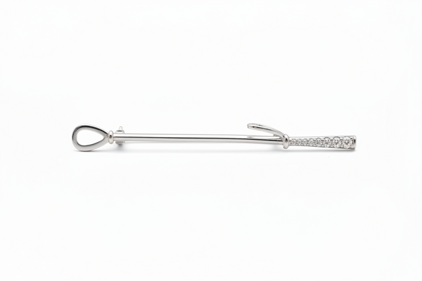Sterling Silver Equestrian Pin with White Lab Diamonds