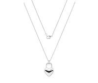 Sterling Silver Heart Padlock Necklace