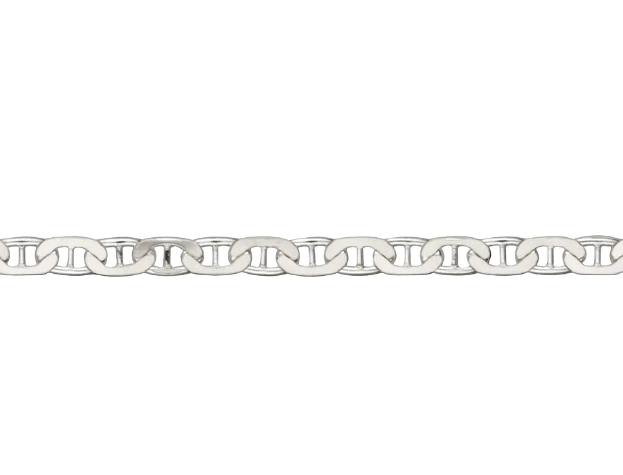 Sterling Silver Anchor Curb Bracelet