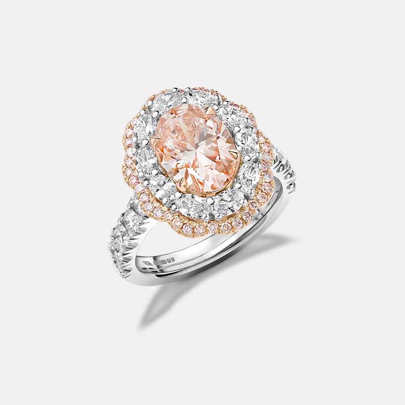 The Oval-Shaped Fancy Vivid Pink Diamond Ring