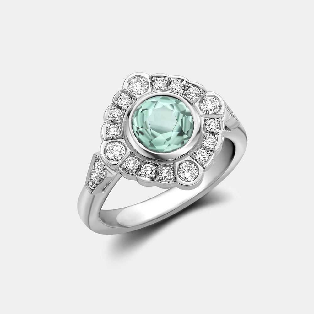 Paraiba Tourmaline ring with a 1.71ct ‘AAA’ Paraiba Tourmaline from Mozambique in 18k White Gold