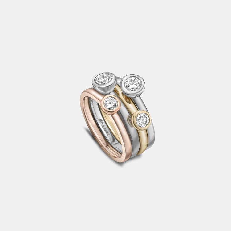 Bespoke Diamond Stacking Rings in Yellow Gold, Rose Gold and Platinum