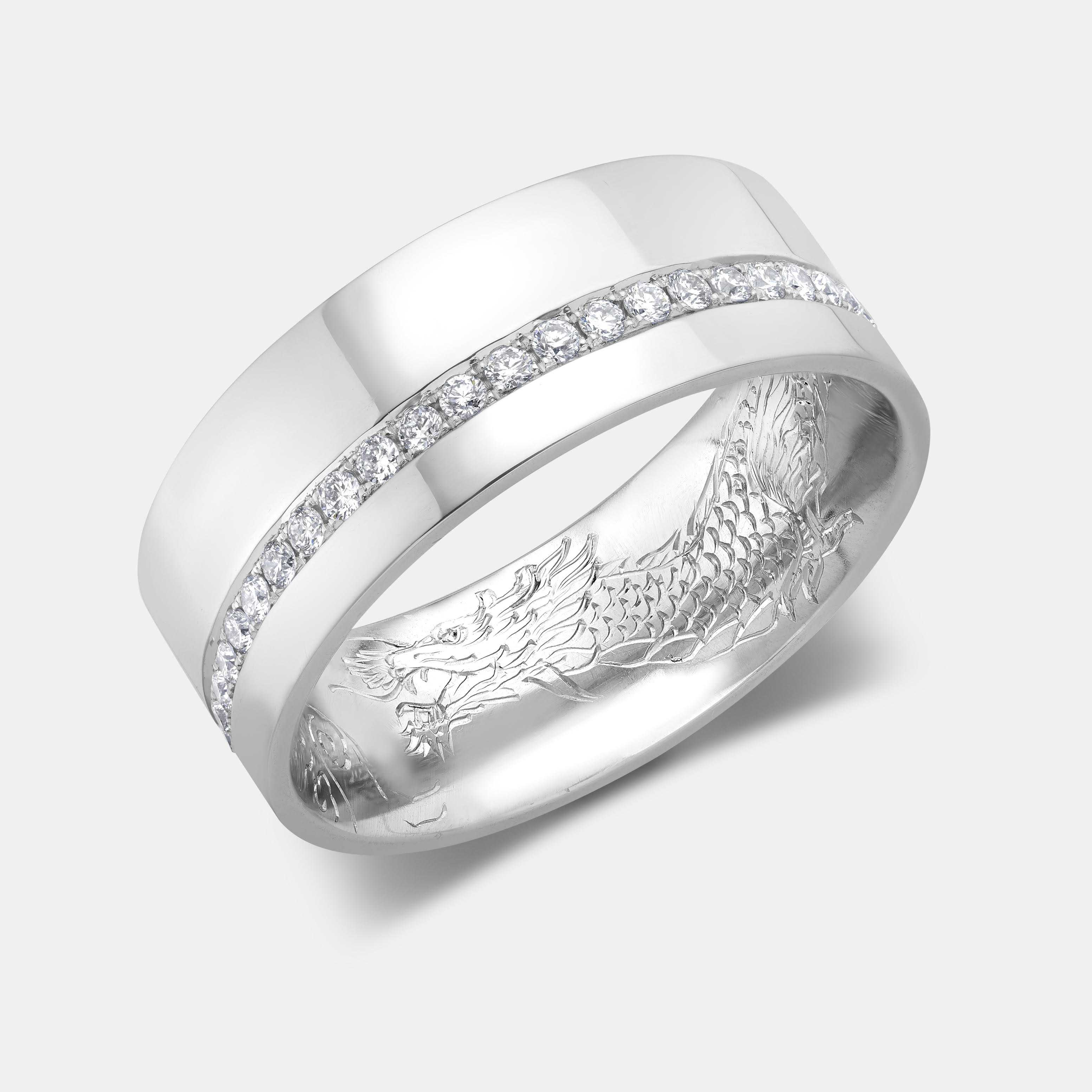 Chinese Dragon Engraved Wedding Ring