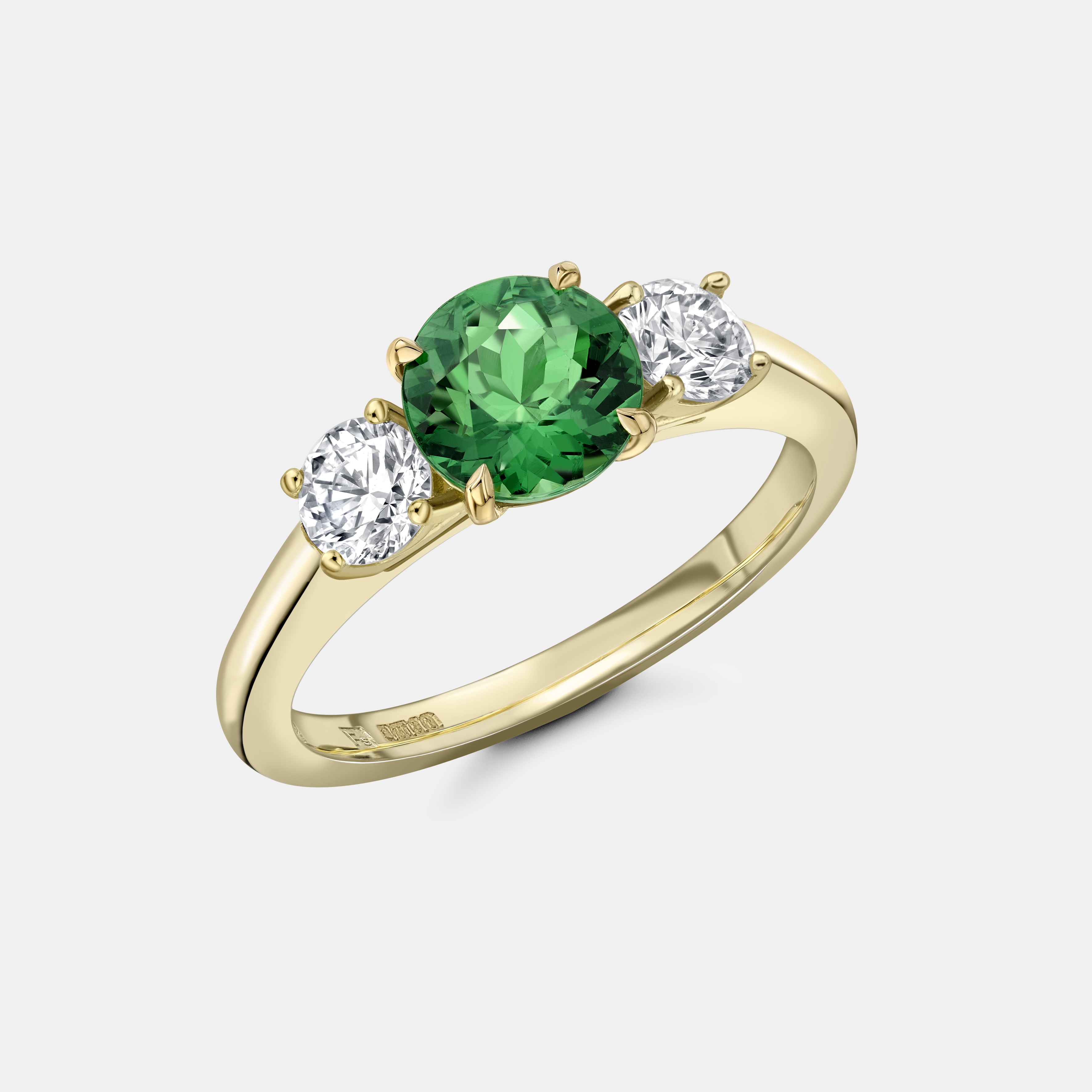 1.23ct 18K Rose Gold Natural Dazzle Green Tsavorite Diamond Gorgeous Fine  Ring | eBay