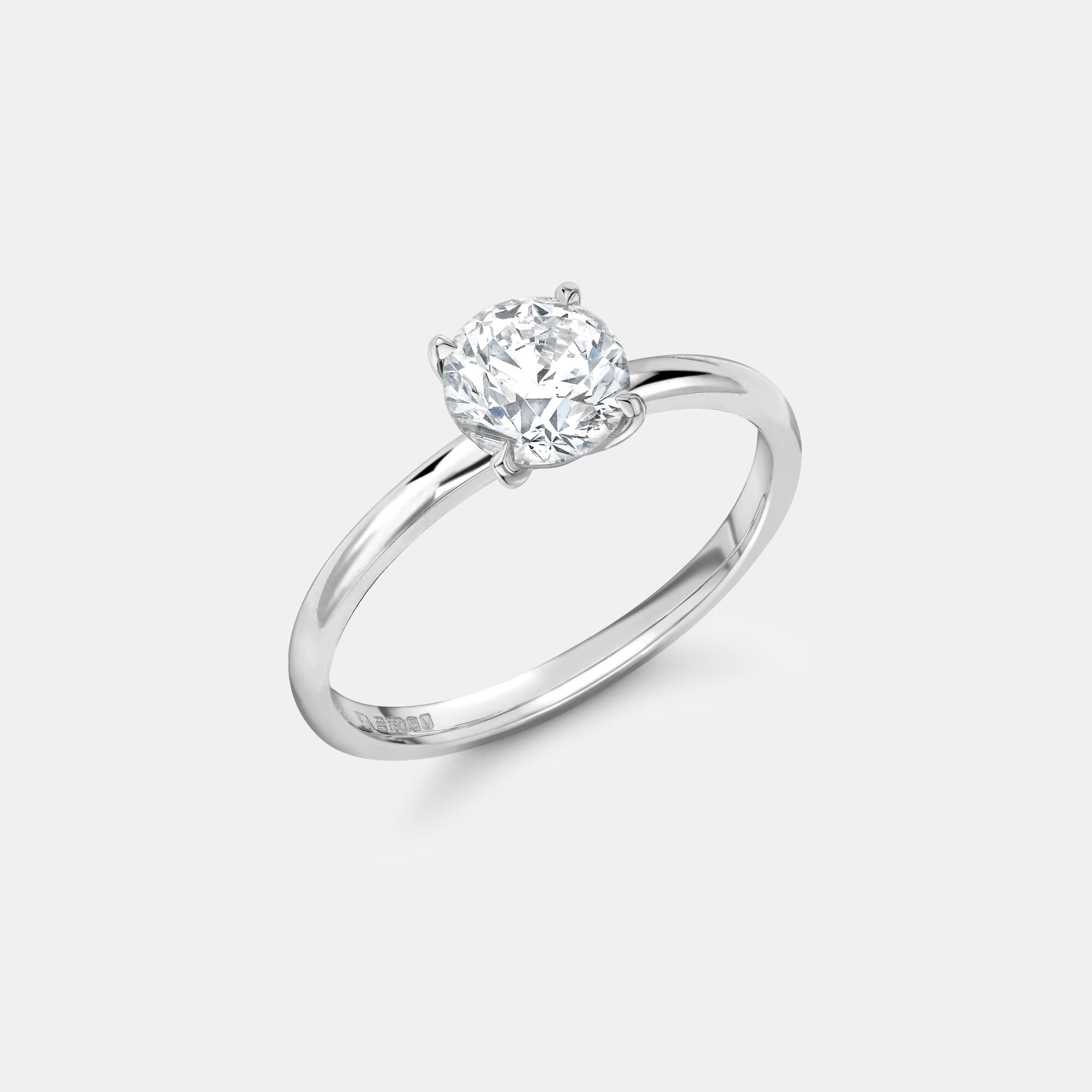 Venetia | Six Claw Engagement Ring with Channel Set Band