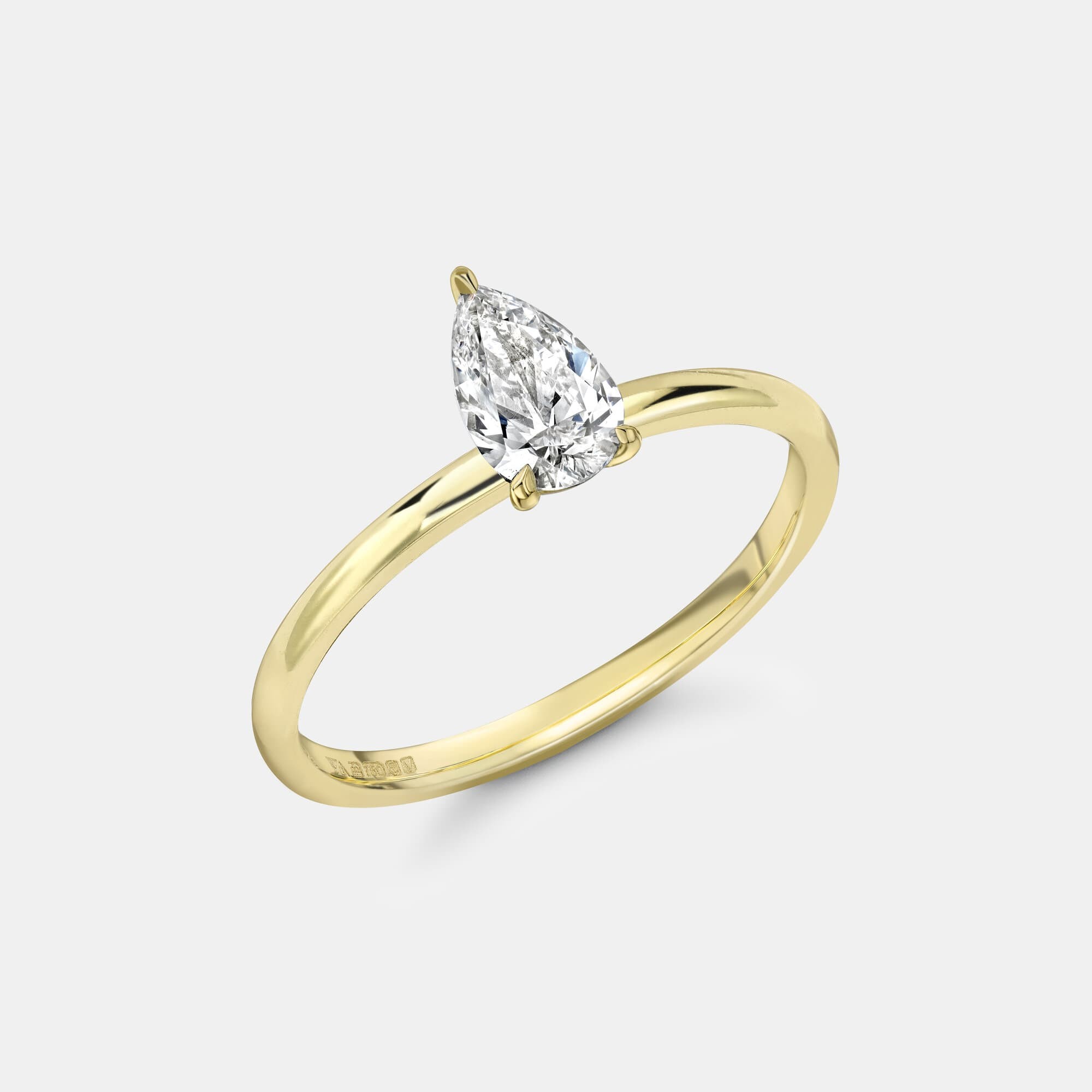HRR308 Claw Set Round cut Solitaire Diamond Ring | Shining Diamonds®
